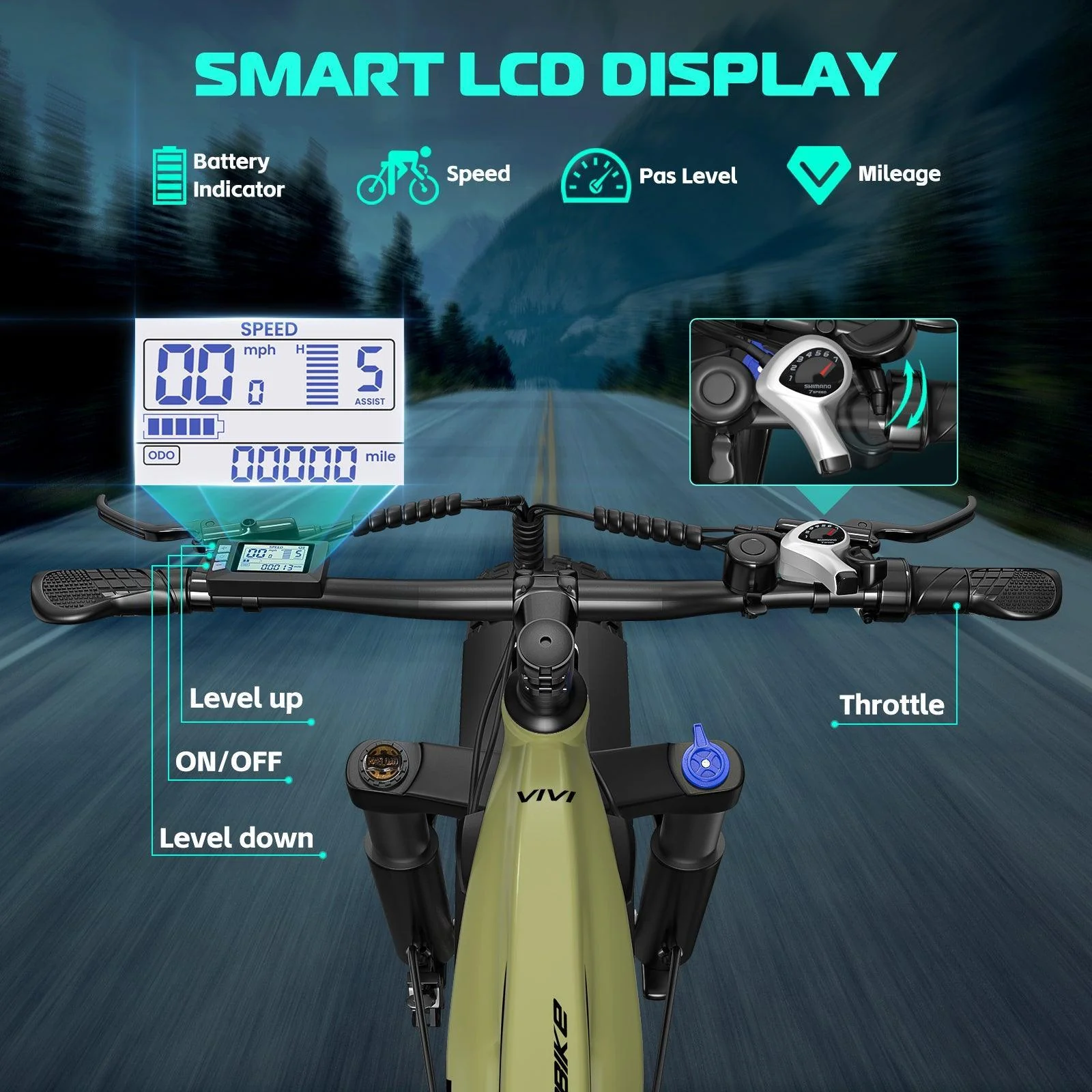 VIVI ACE01 Electric Bike All Terrain Fat Tire Electric Bike SGS Certified to UL2849 7 VIVI ACE01 Electric Bike All Terrain Fat Tire Electric Bike SGS Certified to UL2849