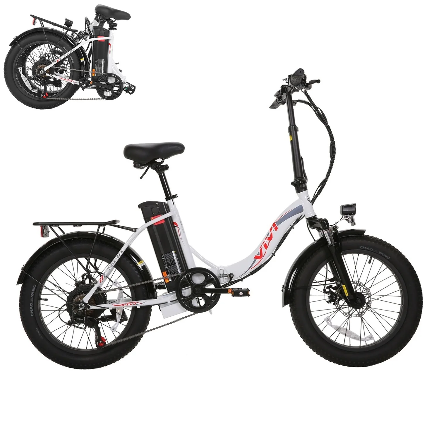 VIVI MT20UL Electric Bike 3.0" Fat Tire Folding Electric Bike SGS Certified to UL2849 16 VIVI MT20UL Electric Bike 3.0" Fat Tire Folding Electric Bike SGS Certified to UL2849