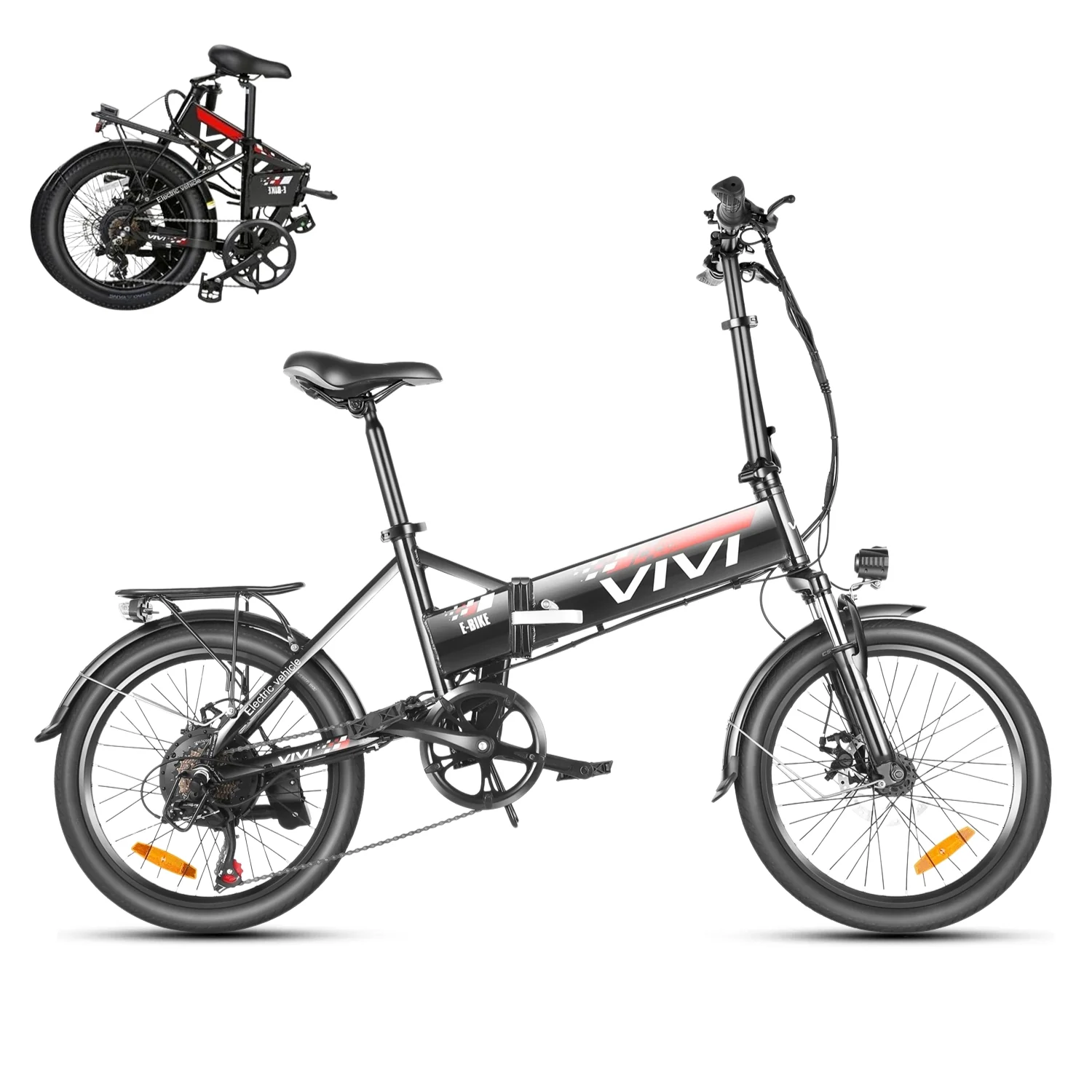 VIVI FM20UL Electric Bike 2.4" Fat Tire Folding Electric Bike SGS Certified to UL2849