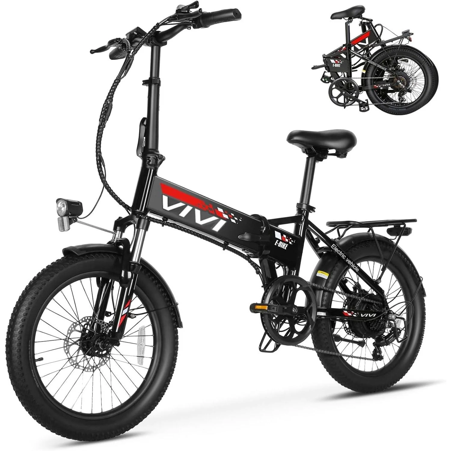 VIVI FM20UL Electric Bike 2.4" Fat Tire Folding Electric Bike SGS Certified to UL2849 16 VIVI FM20UL Electric Bike 2.4" Fat Tire Folding Electric Bike SGS Certified to UL2849