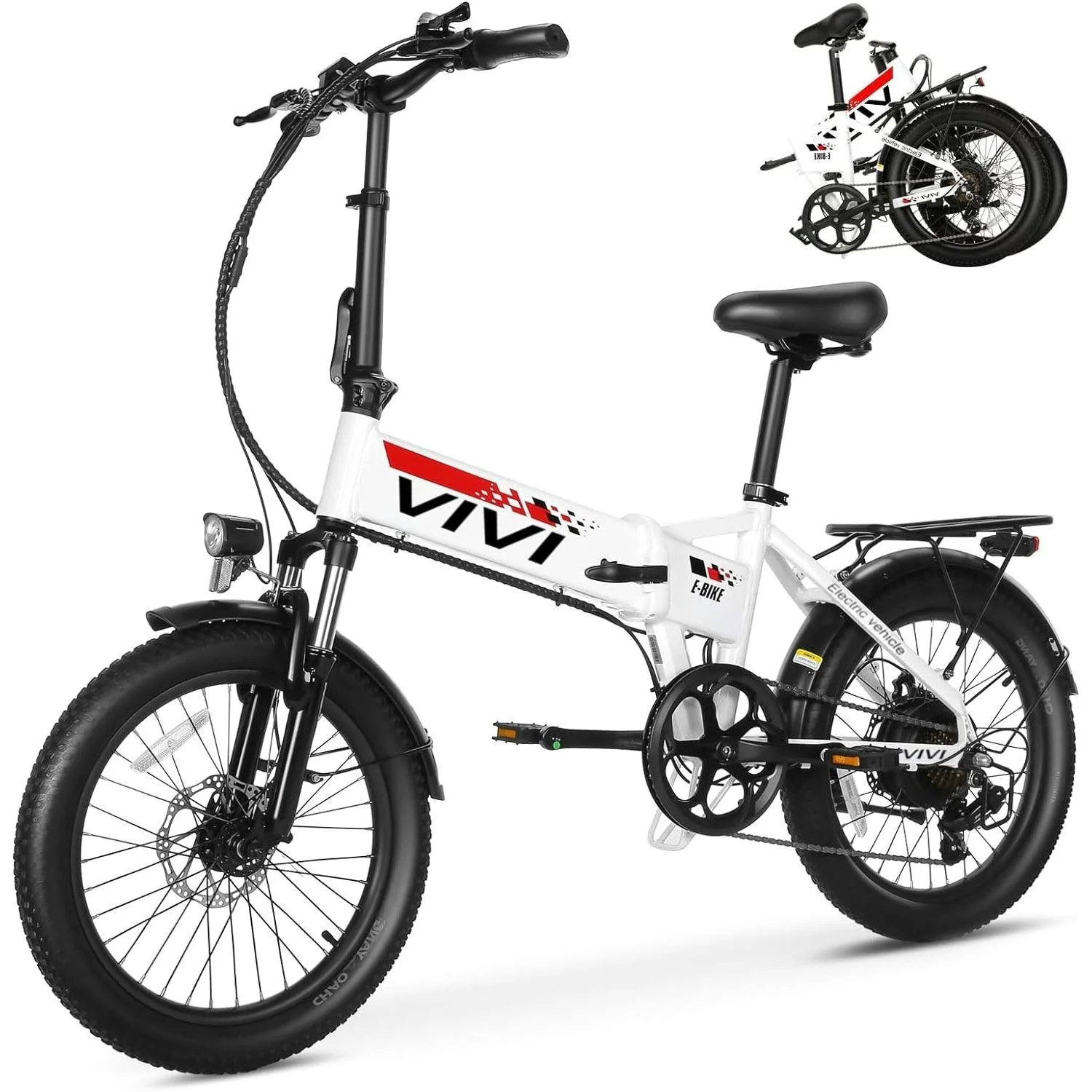 VIVI FM20UL Electric Bike 2.4" Fat Tire Folding Electric Bike SGS Certified to UL2849 19 VIVI FM20UL Electric Bike 2.4" Fat Tire Folding Electric Bike SGS Certified to UL2849