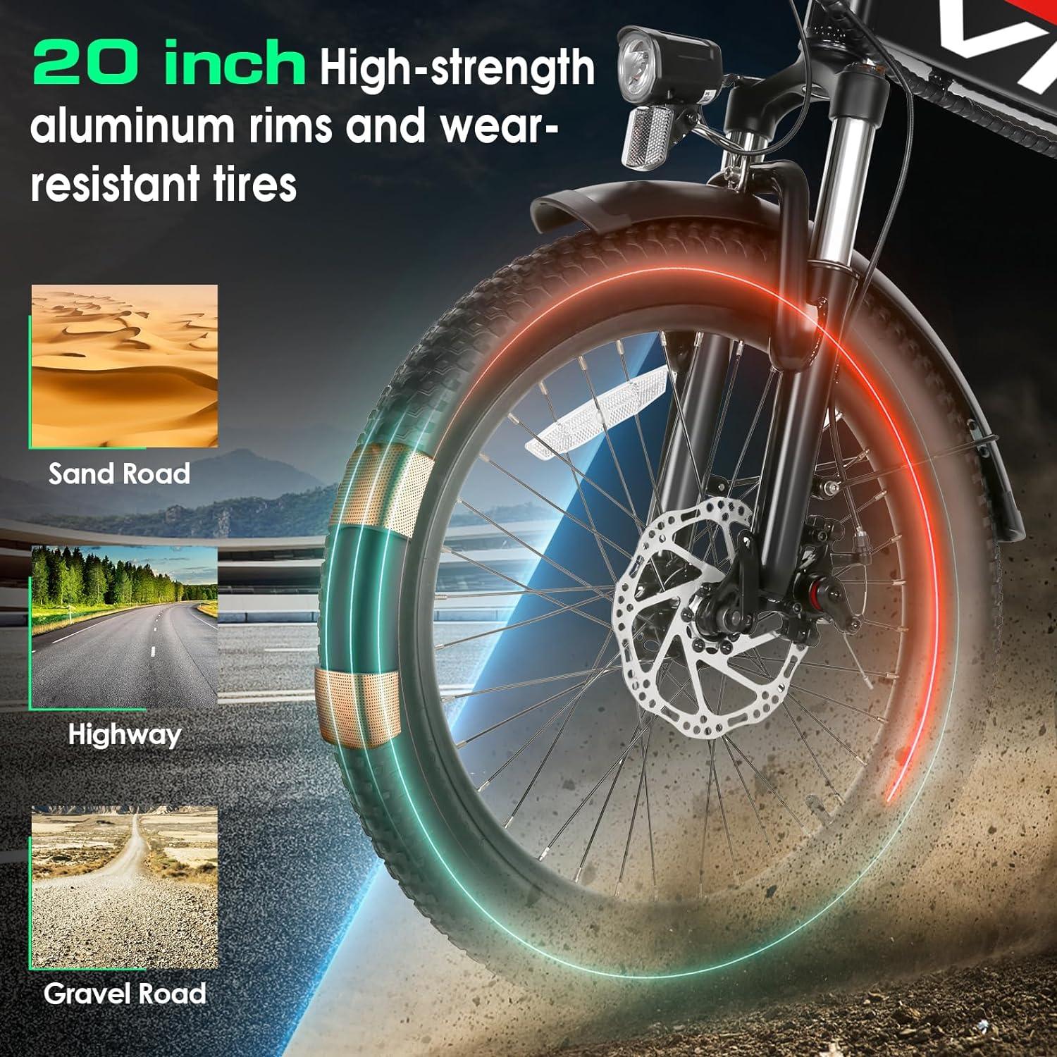 VIVI FM20UL Electric Bike 2.4" Fat Tire Folding Electric Bike SGS Certified to UL2849 6 VIVI FM20UL Electric Bike 2.4" Fat Tire Folding Electric Bike SGS Certified to UL2849