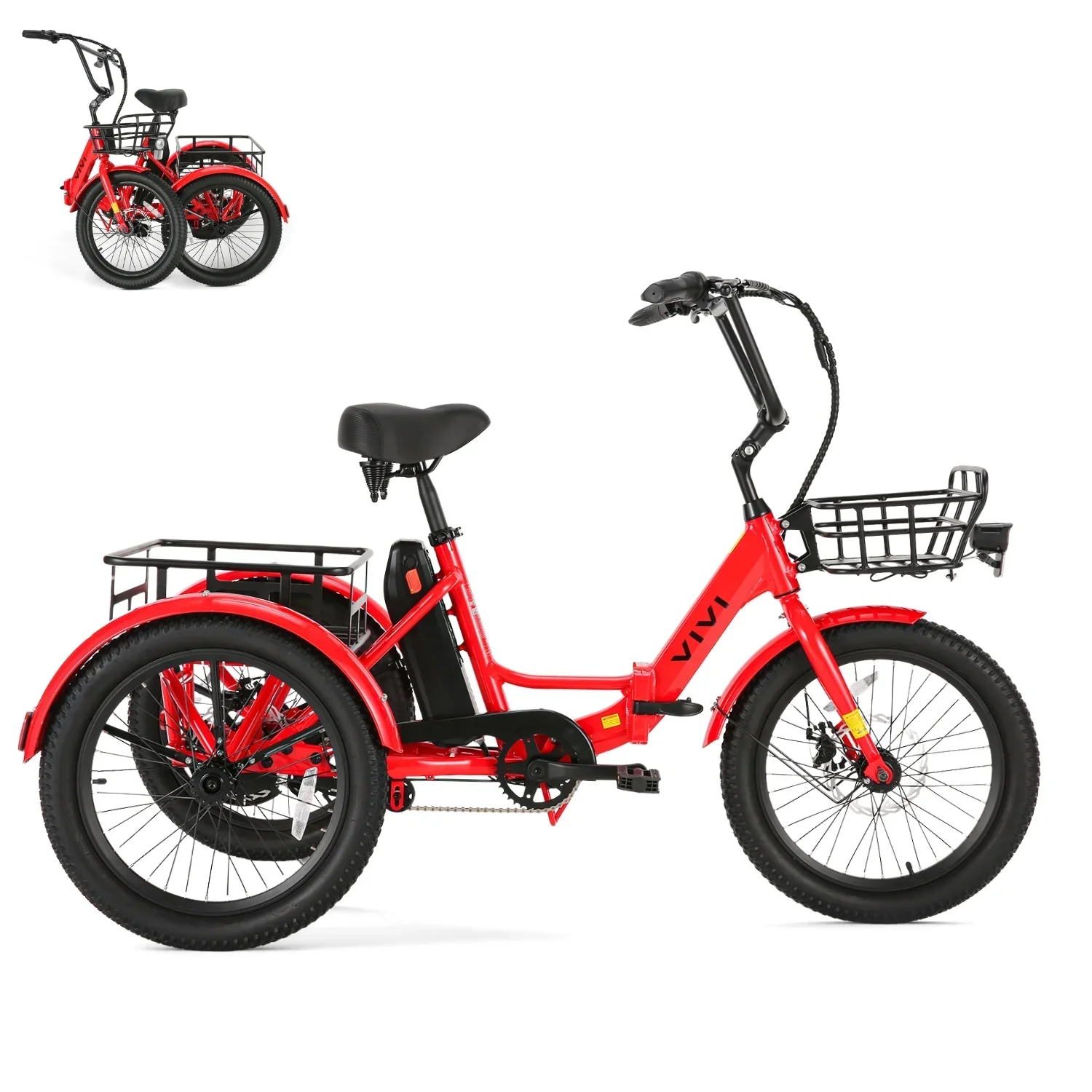 VIVI T01 Electric Trike Folding Cargo Electric Tricycle SGS Certified to UL2849