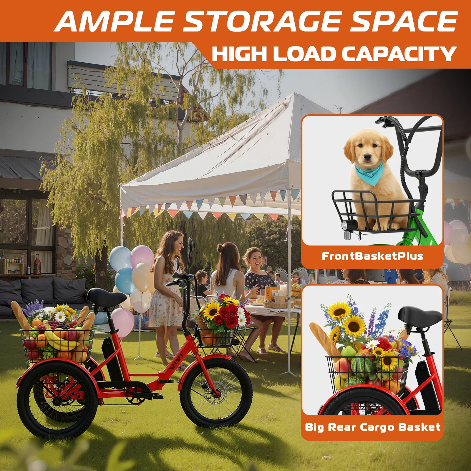 VIVI T01 Electric Trike Folding Cargo Electric Tricycle SGS Certified to UL2849 9 VIVI T01 Electric Trike Folding Cargo Electric Tricycle SGS Certified to UL2849