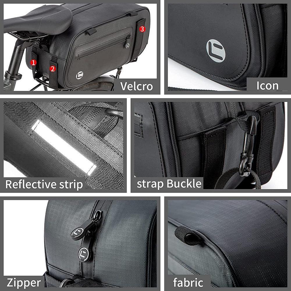 VIVI Bike Rear Rack Bag Bicycle Panniers Saddle Bag 8 VIVI Bike Rear Rack Bag Bicycle Panniers Saddle Bag