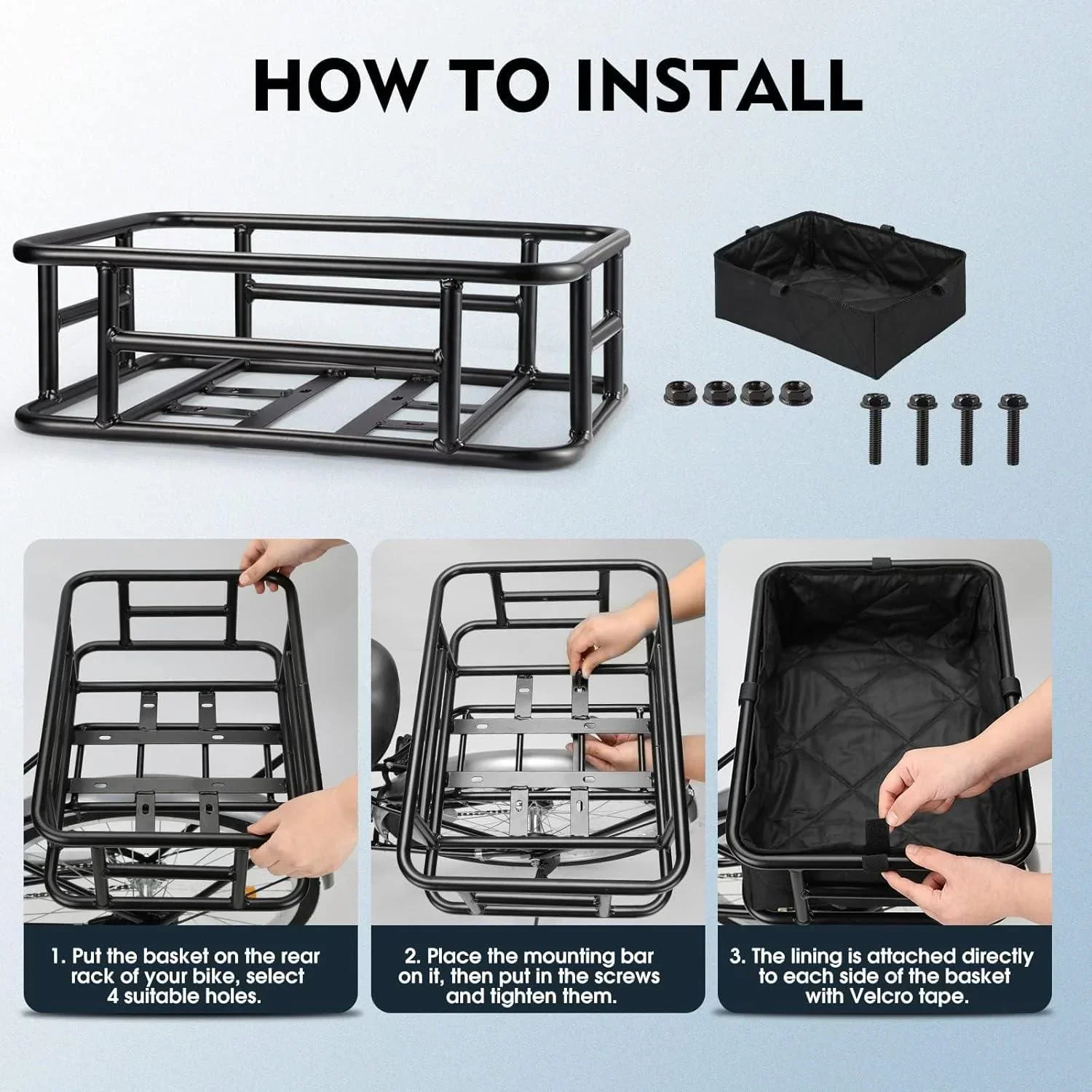 VIVI Rear Rack Basket Cargo Baskets for ACE01 & ACE07 20 VIVI Rear Rack Basket Cargo Baskets for ACE01 & ACE07