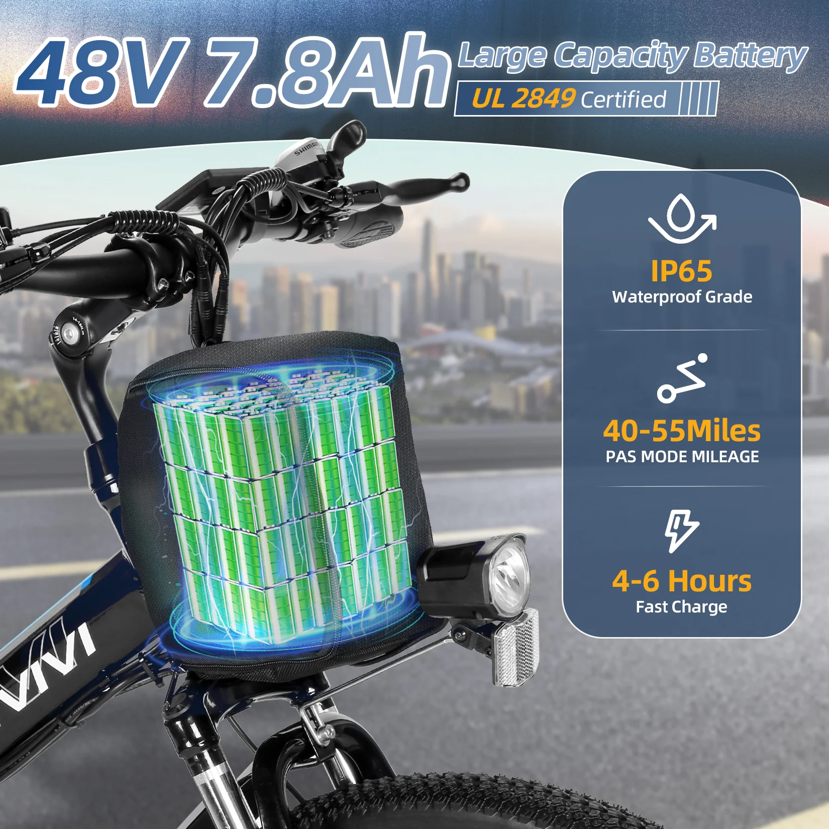 VIVI M026TGBUL Electric Bike Foldable Full Suspension Electric Mountain Bike SGS Certified to UL2849 5 VIVI M026TGBUL Electric Bike Foldable Full Suspension Electric Mountain Bike SGS Certified to UL2849