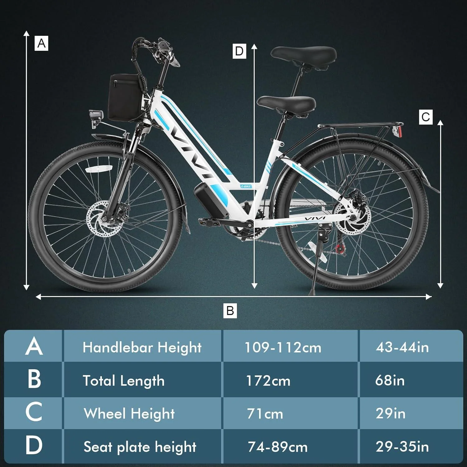 VIVI MT26GUL Electric Bike Rambler Electric Commuter Bike SGS Certified to UL2849 12 VIVI MT26GUL Electric Bike Rambler Electric Commuter Bike SGS Certified to UL2849