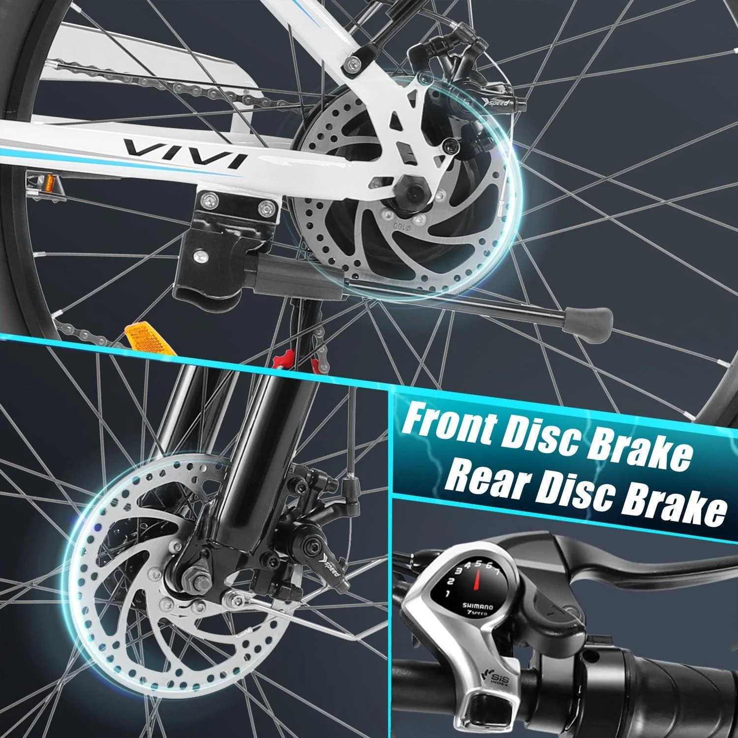 VIVI MT26GUL Electric Bike Rambler Electric Commuter Bike SGS Certified to UL2849 9 VIVI MT26GUL Electric Bike Rambler Electric Commuter Bike SGS Certified to UL2849